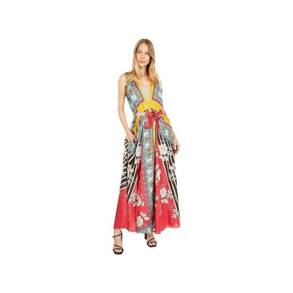 Johnny Was Lapis Alexis Dress Multi Print Kimono Duster Large 100% Silk